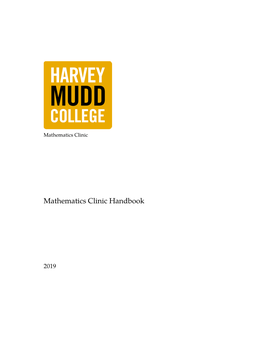 Mathematics Clinic Handbook