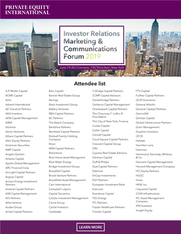 PEI Investor Relations, Marketing & Communications Forum 2019