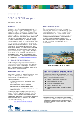 Beach Report 2009–10