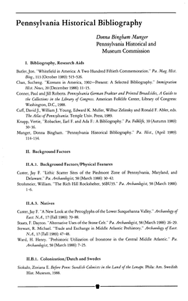 Pennsylvania Historical Bibliography