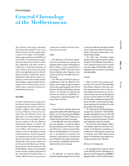 General Chronology of the Mediterranean