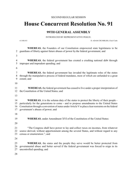 House Concurrent Resolution No. 91