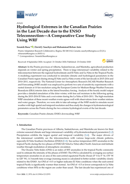 Hydrological Extremes in the Canadian Prairies in the Last Decade Due to the ENSO Teleconnection—A Comparative Case Study Using WRF