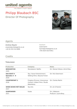 Philipp Blaubach BSC Director of Photography