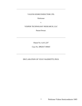 Petitioner Valens Semiconductor 1003