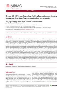 Beyond Fish Edna Metabarcoding: Field Replicates Disproportionately Improve the Detection of Stream Associated Vertebrate Species