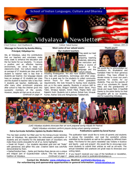 Vidyalaya Newsletter