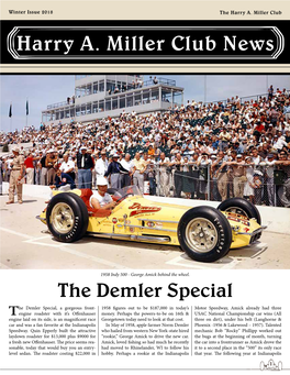 Harry A. Miller Club News