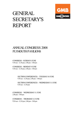 General Secretary's Report