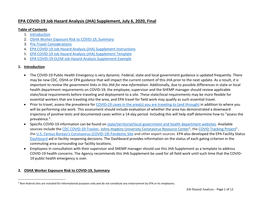 EPA COVID-19 Job Hazard Analysis (JHA) Supplement, July 6, 2020, Final