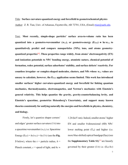 Surface Curvature-Quantized Energy and Forcefield in Geometrochemical Physics