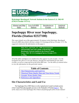 Sopchoppy River Near Sopchoppy, Florida (Station 02327100)