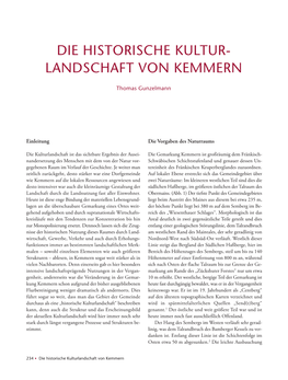 Die Historische Kultur- Landschaft Von Kemmern