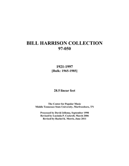 Bill Harrison Collection 97-050