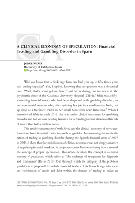 Financial Trading and Gambling Disorder in Spain