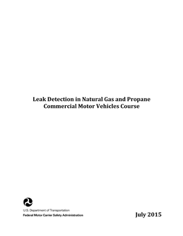Leak Detection in Natural Gas and Propane Commercial Motor Vehicles Course