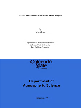 General Atmospheric Circulation of the Tropics