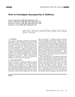 How to Investigate Azoospermia in Stallions