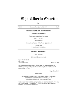 The Alberta Gazette