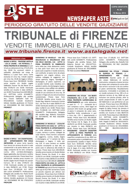 TRIBUNALE Di FIRENZE VENDITE IMMOBILIARI E FALLIMENTARI