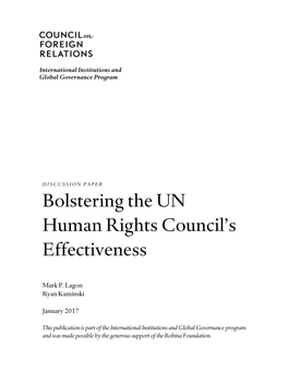 Bolstering the UN Human Rights Council's Effectiveness