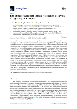 The Effect of Nonlocal Vehicle Restriction Policy on Air Quality in Shanghai
