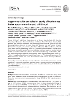 A Genome-Wide Association Study of Body Mass