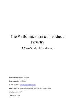 The Platformization of the Music Industry