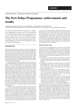 The Peri-Tethys Programme: Achievements and Results