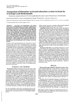 Antagonism of Histamine-Activated Adenylate Cyclase in Brain by D