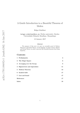 A Gentle Introduction to a Beautiful Theorem of Molien