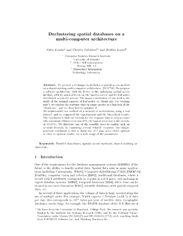 Declustering Spatial Databases on a Multi-Computer Architecture