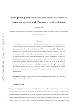 Joint Pricing and Inventory Control for a Stochastic Inventory System With
