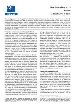 Note De Synthèse N°115