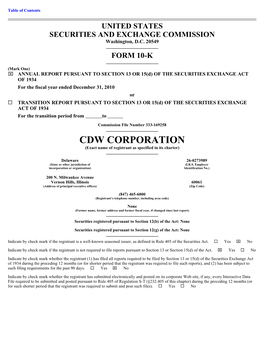 CDW CORPORATION (Exact Name of Registrant As Specified in Its Charter)