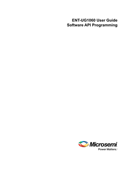 ENT-UG1060 User Guide Software API Programming