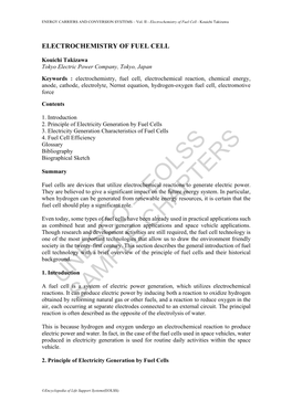 Electrochemistry of Fuel Cell - Kouichi Takizawa