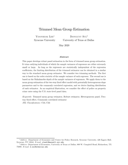 Trimmed Mean Group Estimation