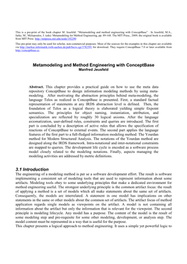 Metamodeling and Method Engineering with Conceptbase”