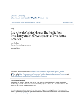 The Public Post-Presidency and the Development of Presidential Legacies