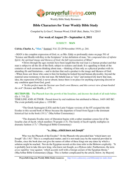 Bible Characters for Your Weekly Bible Study