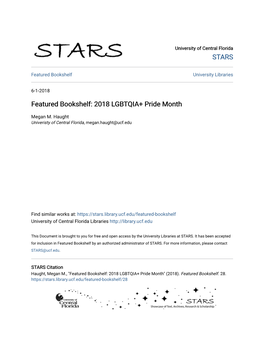Featured Bookshelf: 2018 LGBTQIA+ Pride Month