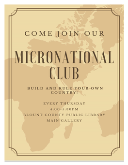 Micronational Club Starter Packet