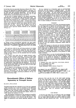 Medical Memoranda MEDICAJHRNA Haemodynamic Effects of Balloon