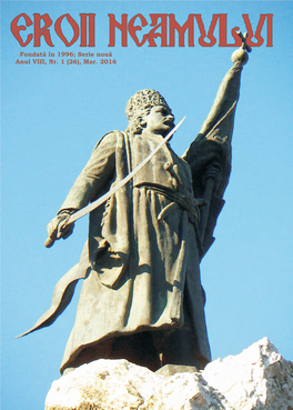 Fondată În 1996; Serie Nouă Anul VIII, Nr. 1 (26), Mar. 2016 Acest Număr a Apărut Cu Sprijinul: JUDEŢUL SATU MARE PRIMĂRIA MUNICIPIULUI CONSILIUL JUDEŢEAN SATU MARE