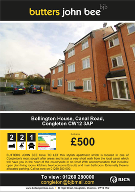 Bollington House, Canal Road, Congleton CW12 3AP to View