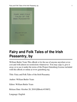 Fairy and Folk Tales of the Irish Peasantry, by 1