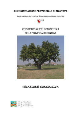 Censimento Alberi Monumentali Della Provincia Di Mantova