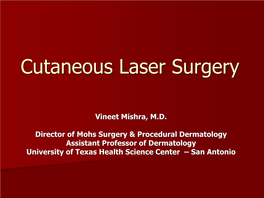 Cutaneous Laser Surgery
