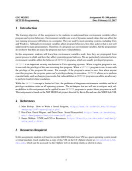 SETUID Programming Due: February 15, 2017